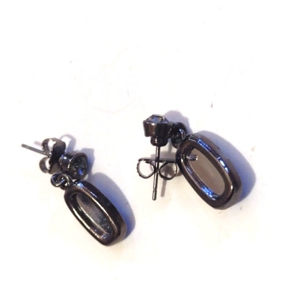 VINTAGE AVON LARIAT BLUE STONE COLLAR NECKLACE AND MATCHING EARRINGS SET - Picture 4 of 8